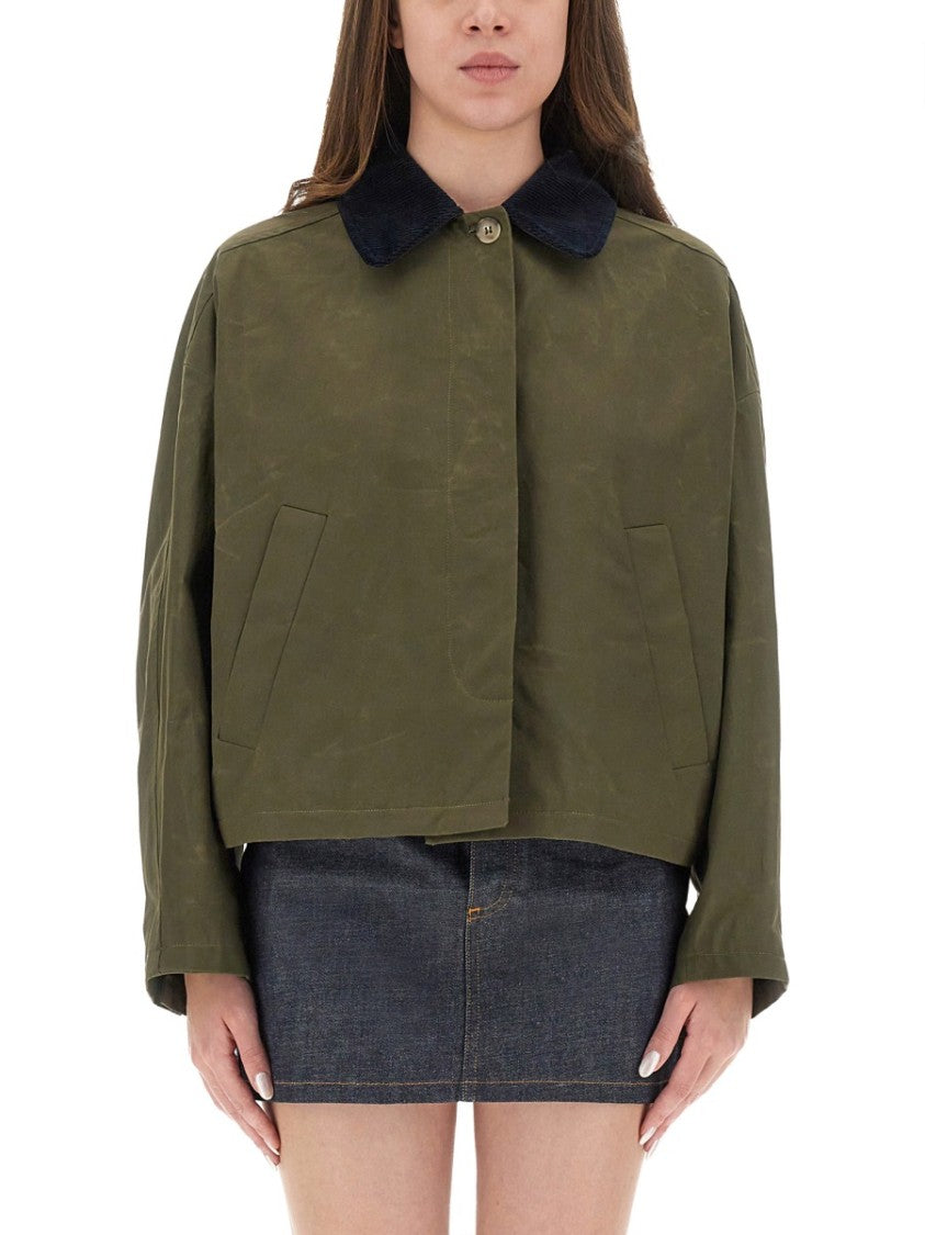 A.P.C. Cropped Boxy Cut Jacket With Classic Collar