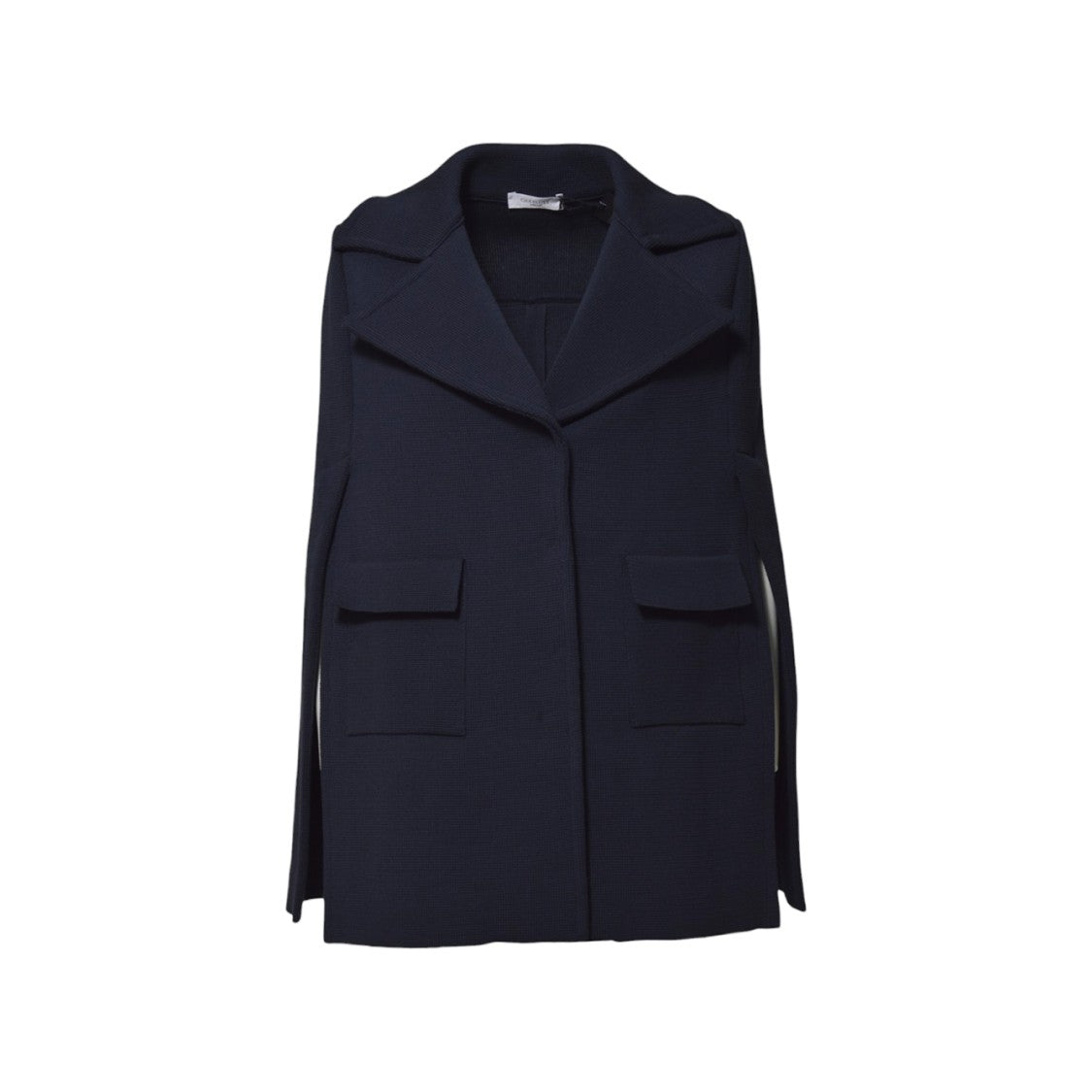 Charlott Short Cape In Blue Cotton Knit