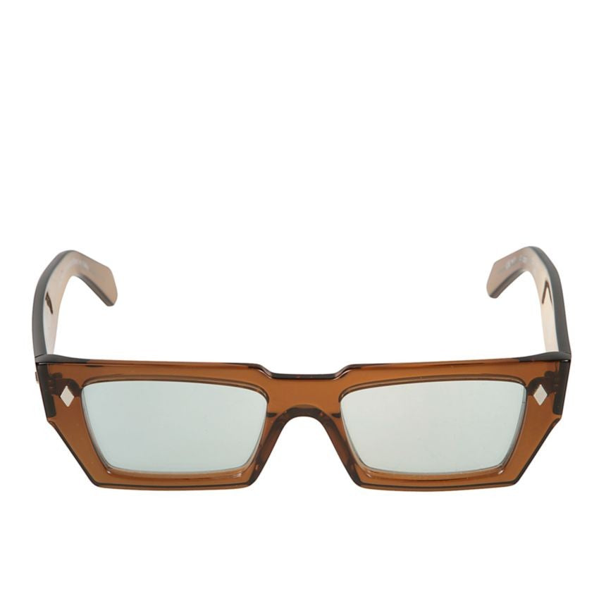 Kador Disko Translucent Brown Rectangular Sunglasses With Diamond Accents