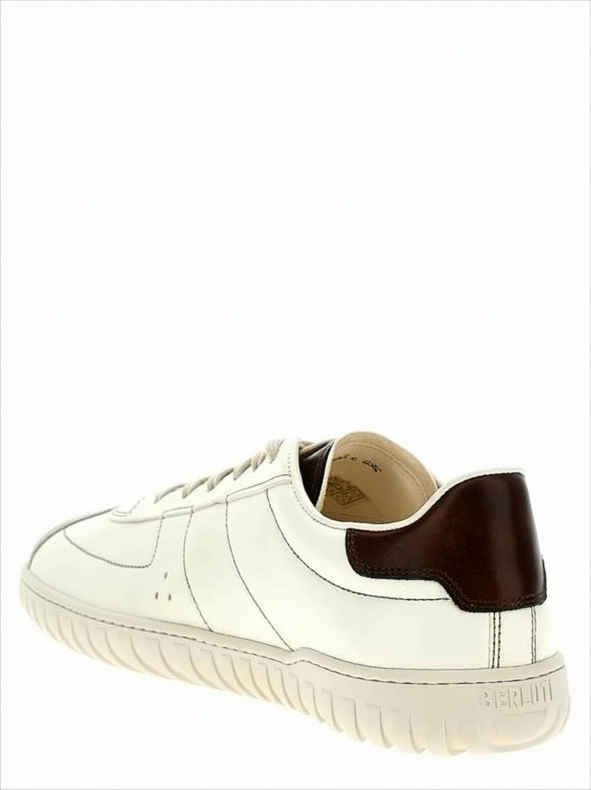 Berluti Low-Top Sneakers With Embossed Leather Detail And Suede Accents