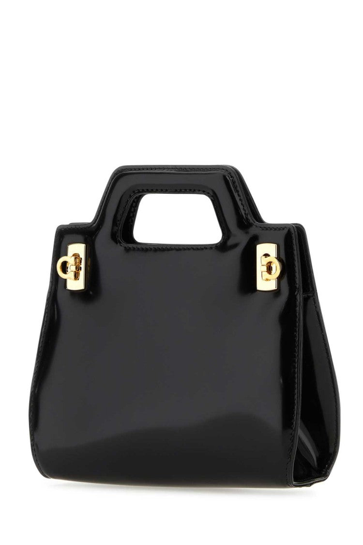 Salvatore Ferragamo Black Leather Mini Wanda Handbag