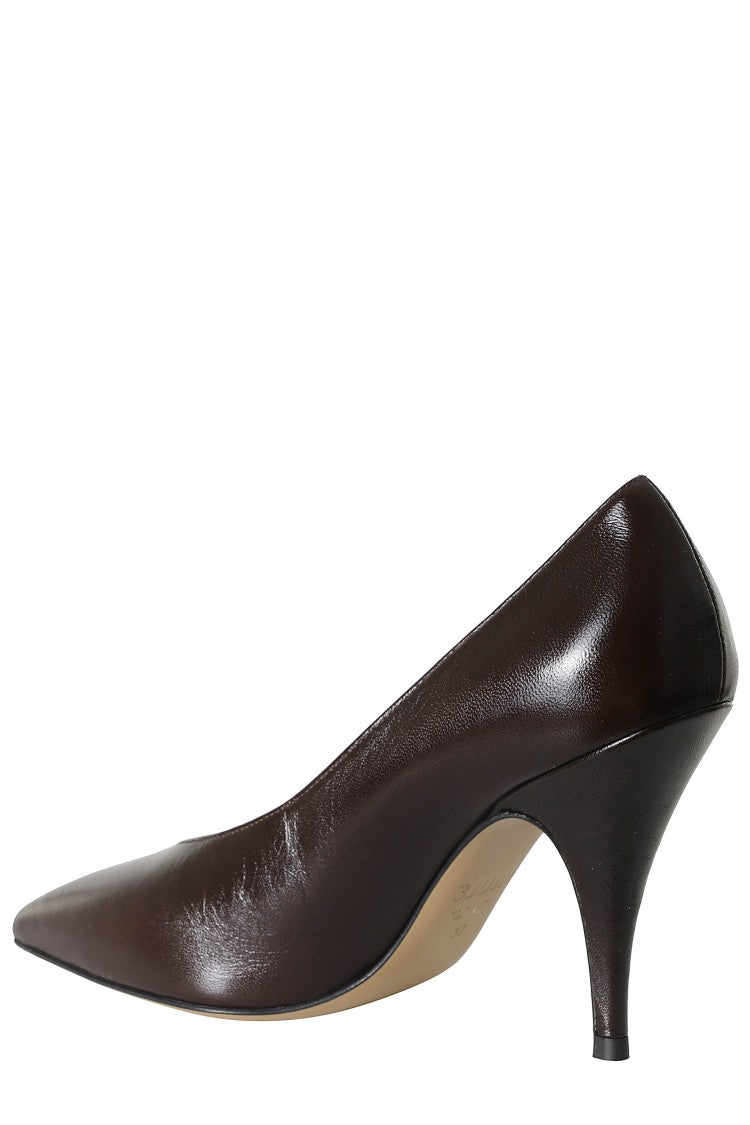 3Juin Simona Pumps In Coffee Leather With Pointed Toe