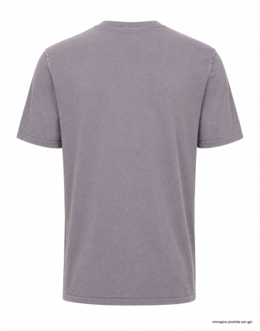 Fabrizio Del Carlo Grey Round Neck Cotton Casual T-Shirt