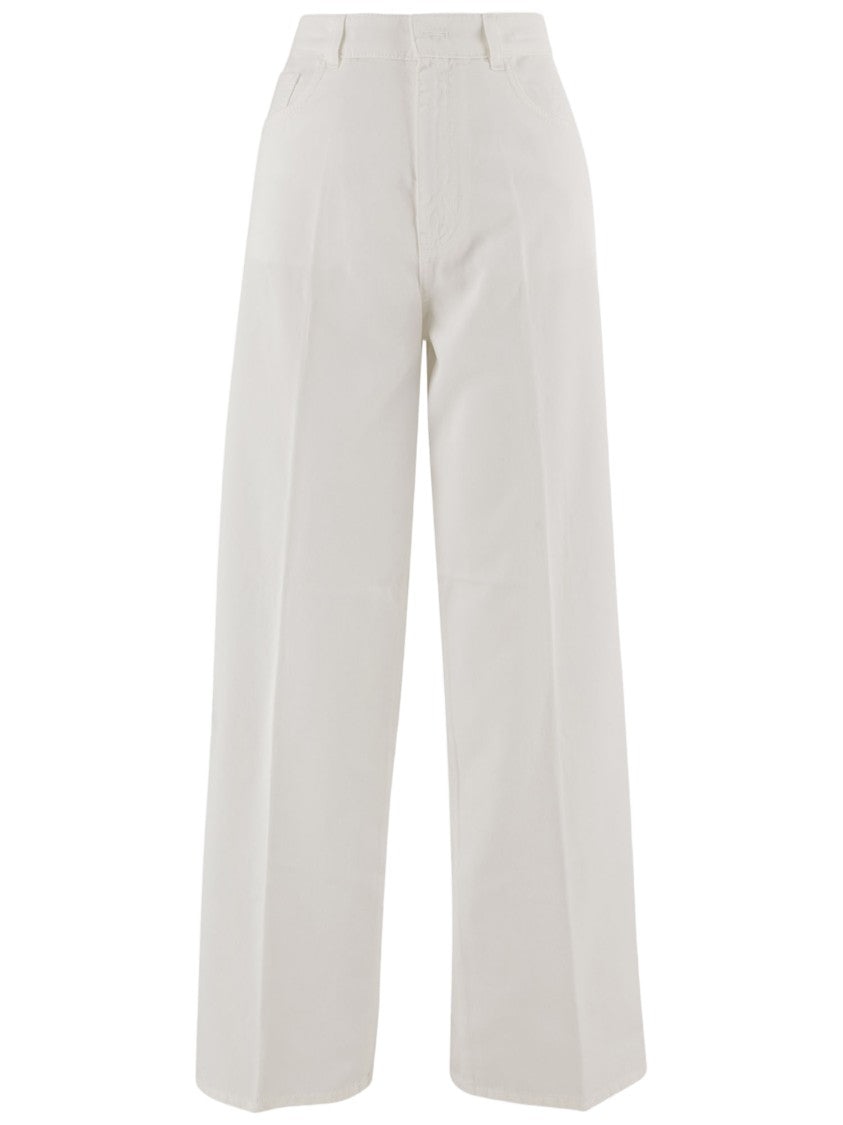 Sa Su Phi Wide-Leg Cotton Pants With Pressed Pleats