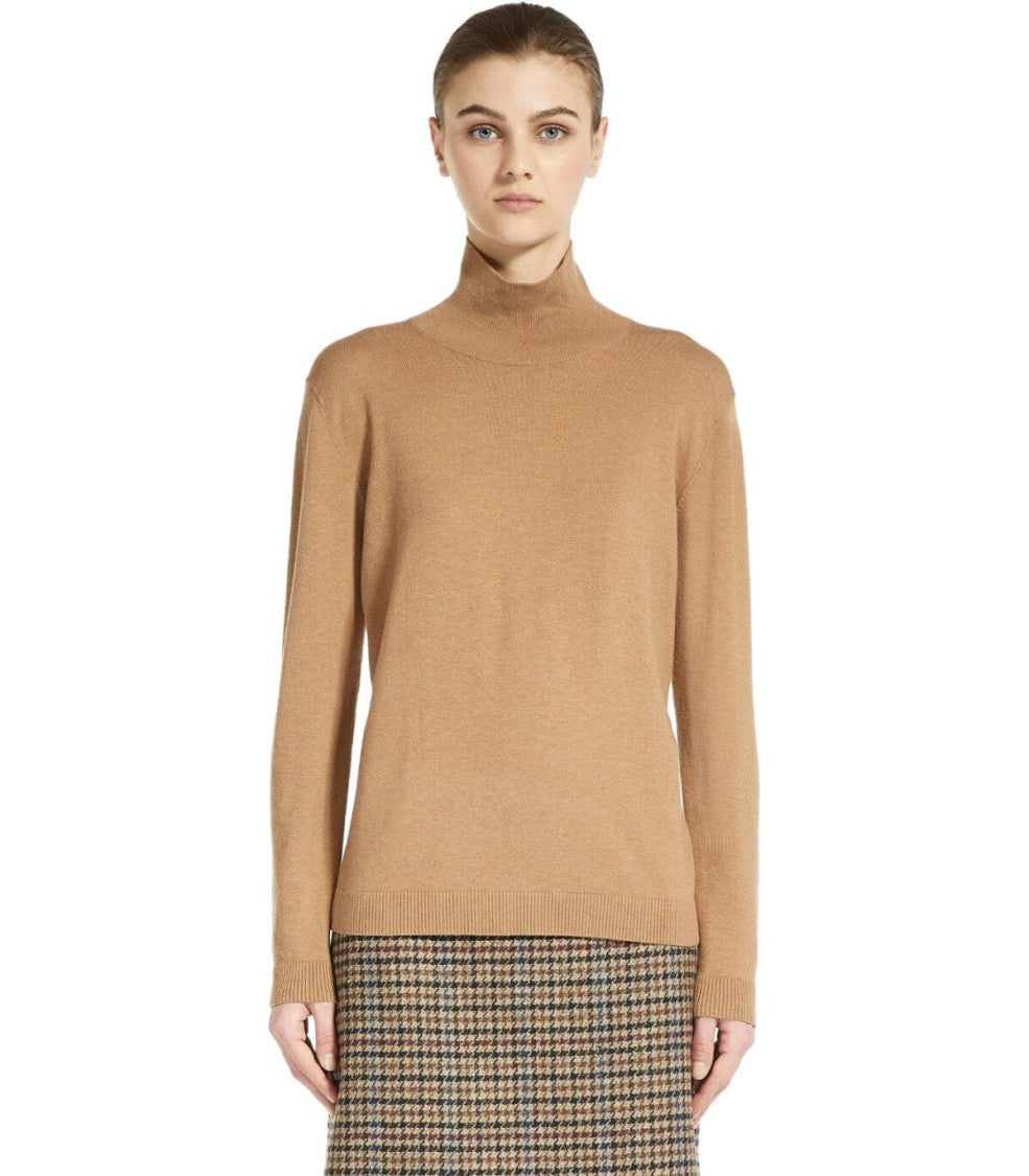 Max Mara Kiku Camel Turtleneck Sweater