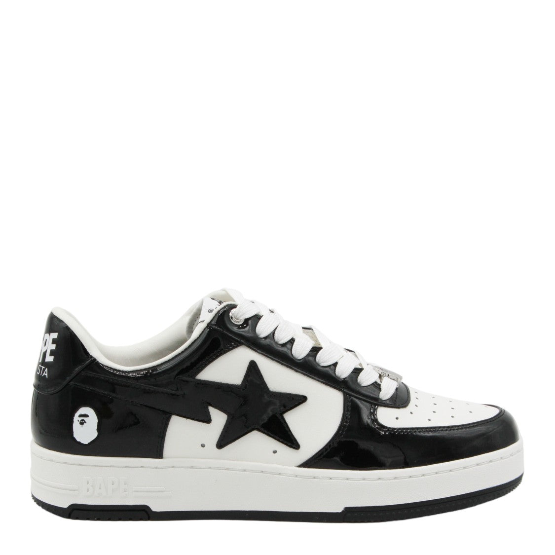 Bape Low-Top Sneakers With Glossy Finish And Signature Detailing