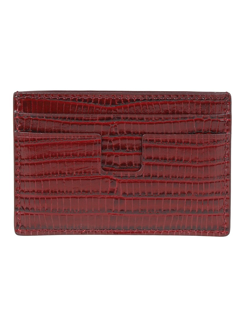 Tom Ford Printed Tejus T Line Classic Textured Calf Leather Cardholder