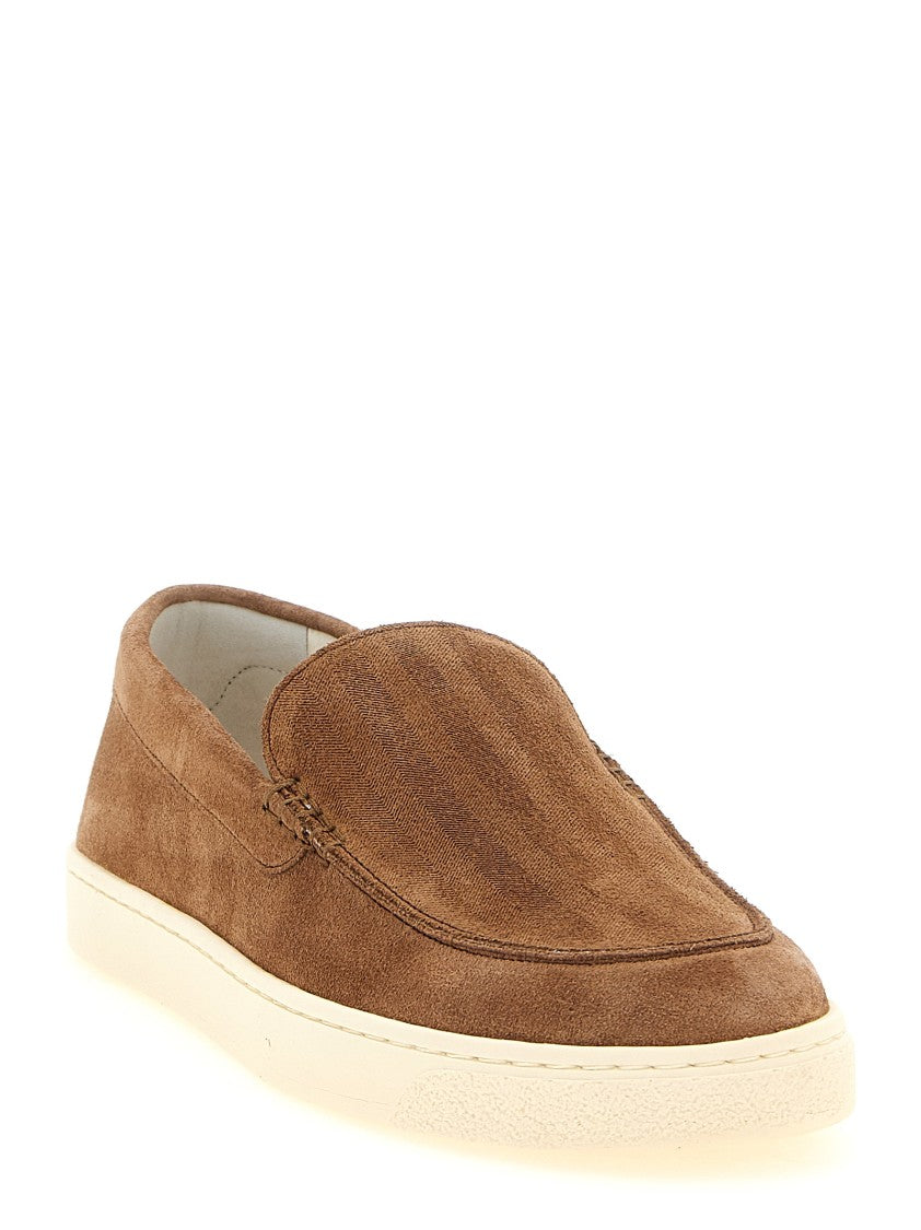 Brunello Cucinelli Suede Chevron Loafers