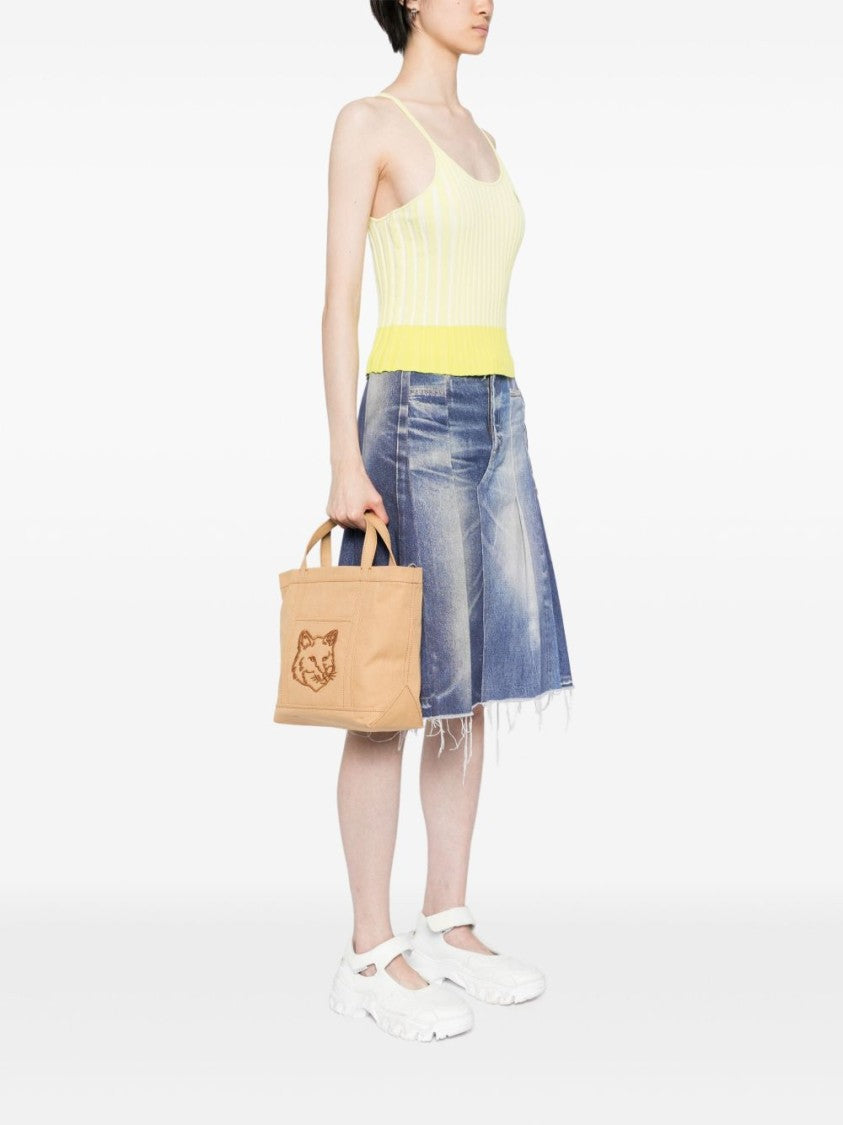 Maison Kitsuné Structured Cotton Tote Bag With Versatile Design