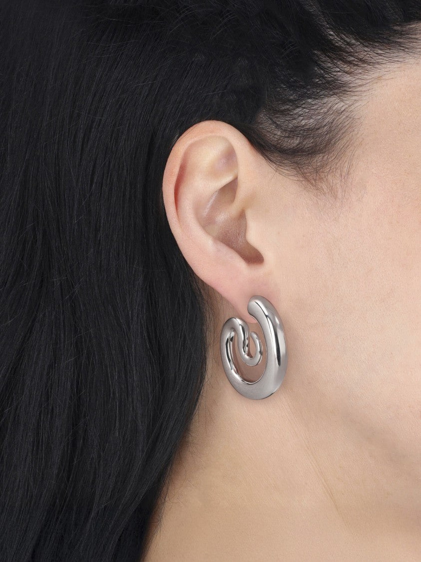 Panconesi Silver Serpent Spiral Earrings
