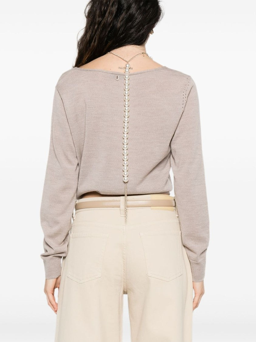 Liu Jo Fine-Knit Gray Sweater With Asymmetrical Hem