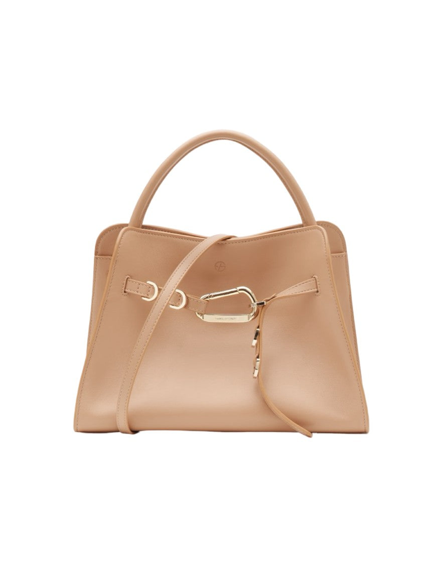Biasia Structured Small Handbag With Detachable Strap And Gold-Tone Accents