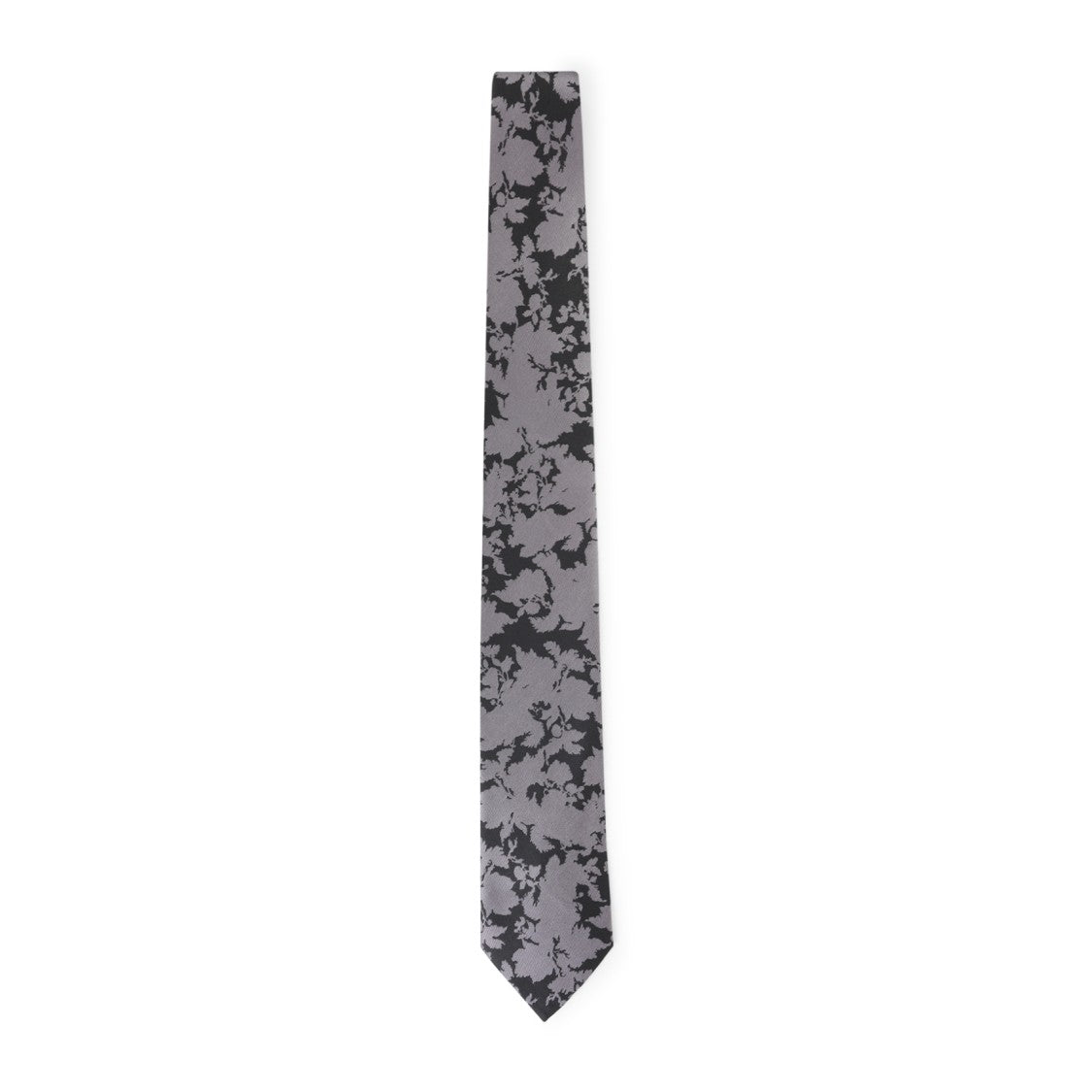 Dries Van Noten Abstract Floral Silk Tie In Neutral Tones