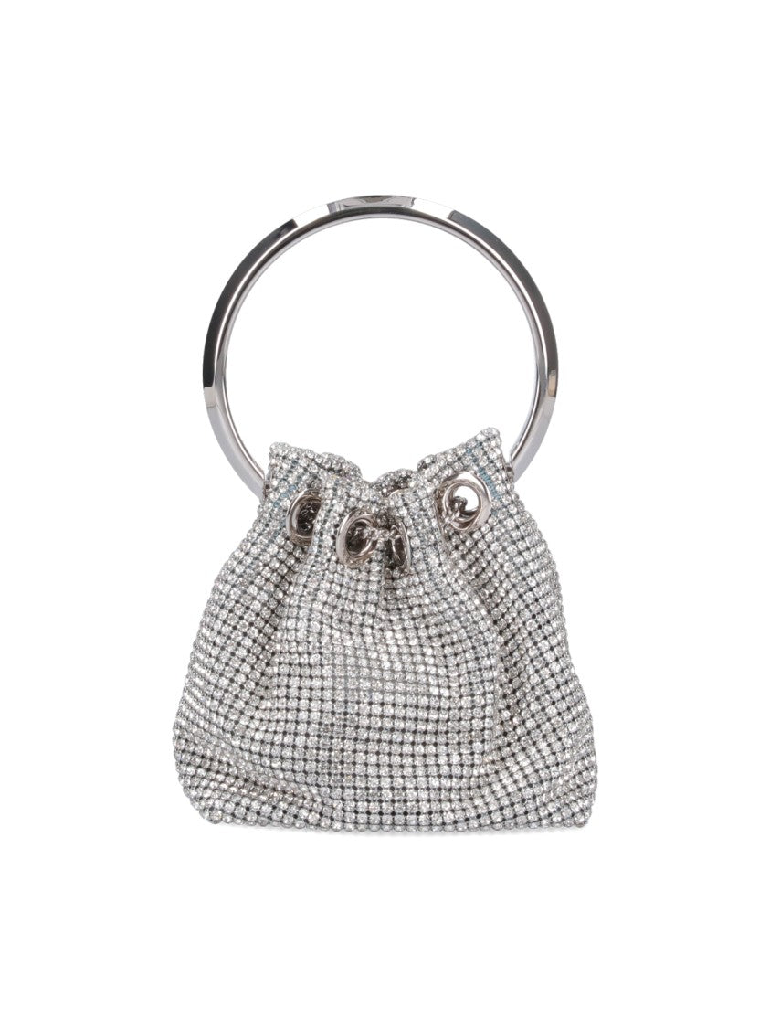 Jimmy Choo Micro 'Bon Bon' Drawstring Bag With Rhinestone Details