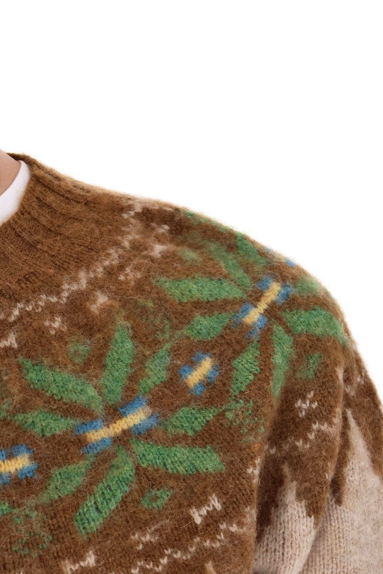 Howlin Shetland Nordic Pattern Wool Crewneck Sweater