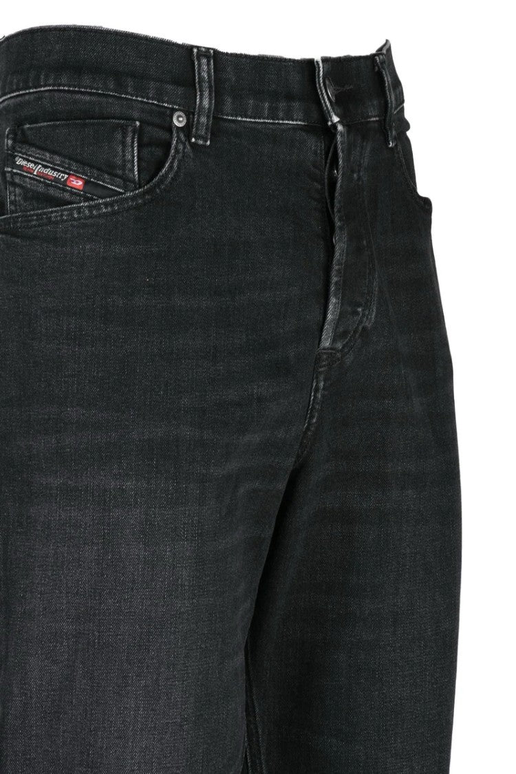 Diesel Black Cotton Elastane Men's Slim Fit Jeans