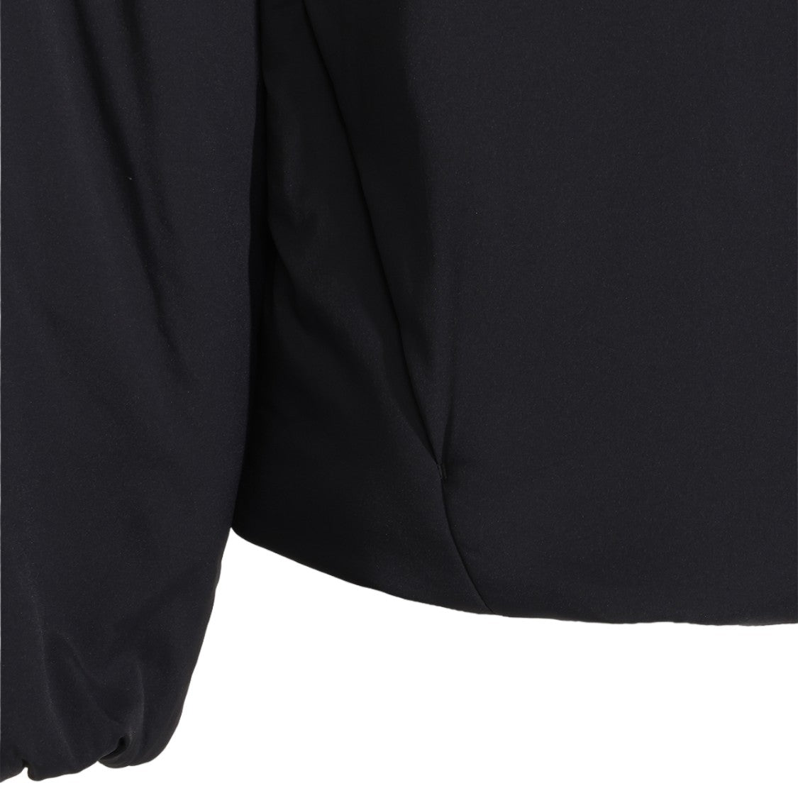 Laminar Minimalist Black High Collar Hooded Coat