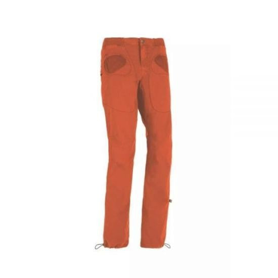 E9 Straight-Fit Orange Pants With Adjustable Hem And Reinforced Patches