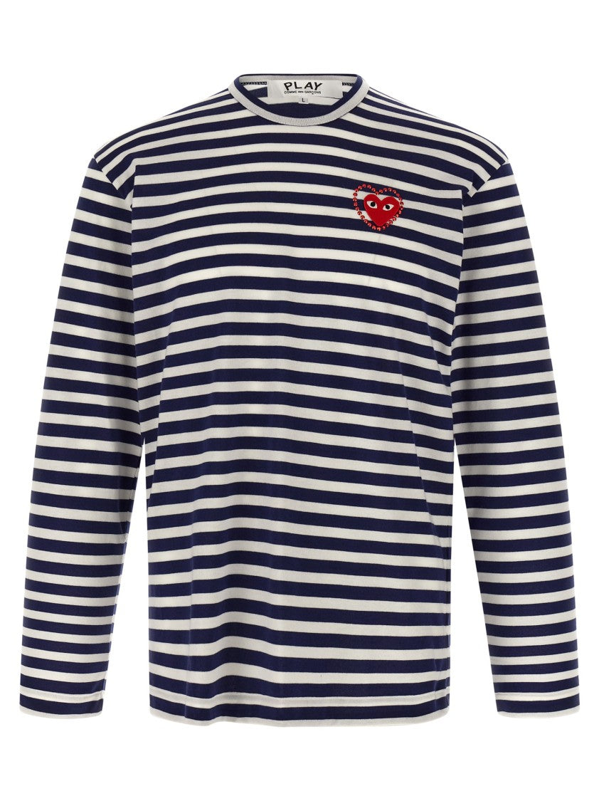 Comme Des Garçons Logo Patch Stripes T-Shirt