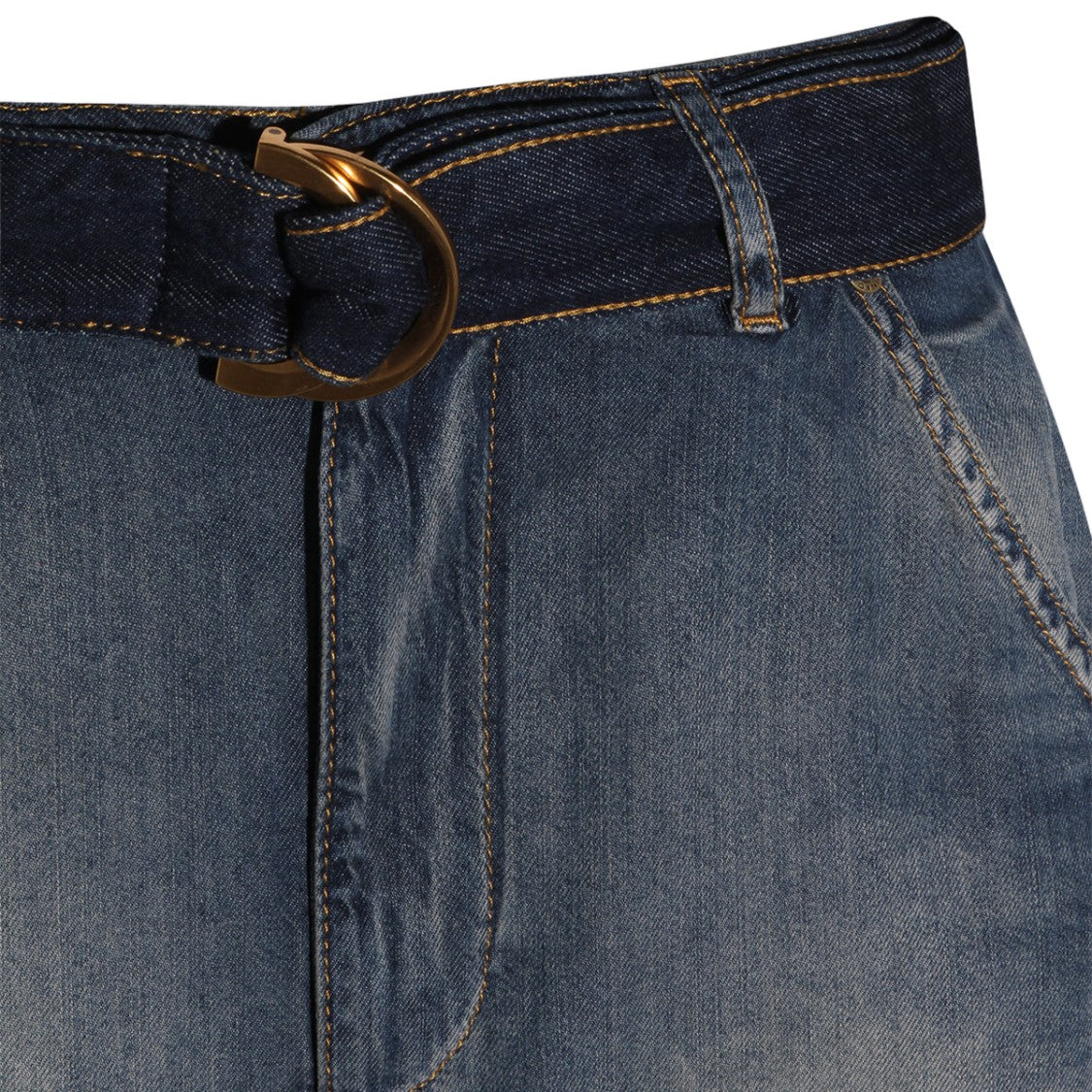 Pinko Two-Tone Denim Maxi Skirt