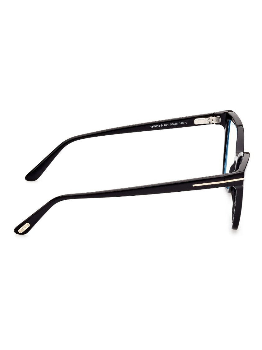 Tom Ford Rectangular Optical Frames With Glossy Black Acetate