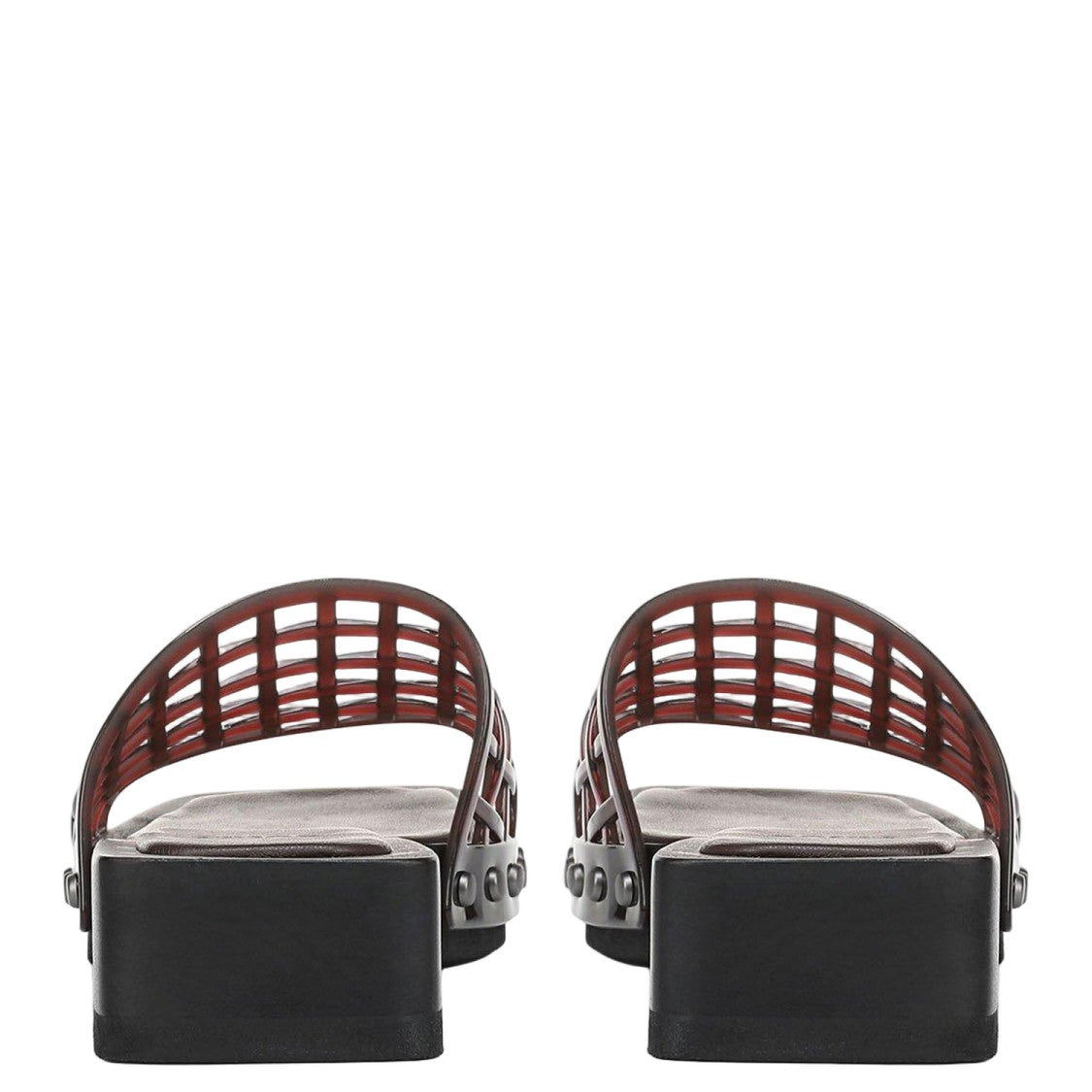 Vince Brown Mesh Sandals With Side Studs