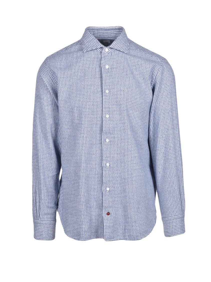 Carrel Sky Blue/White Plaid Cotton Flannel Shirt