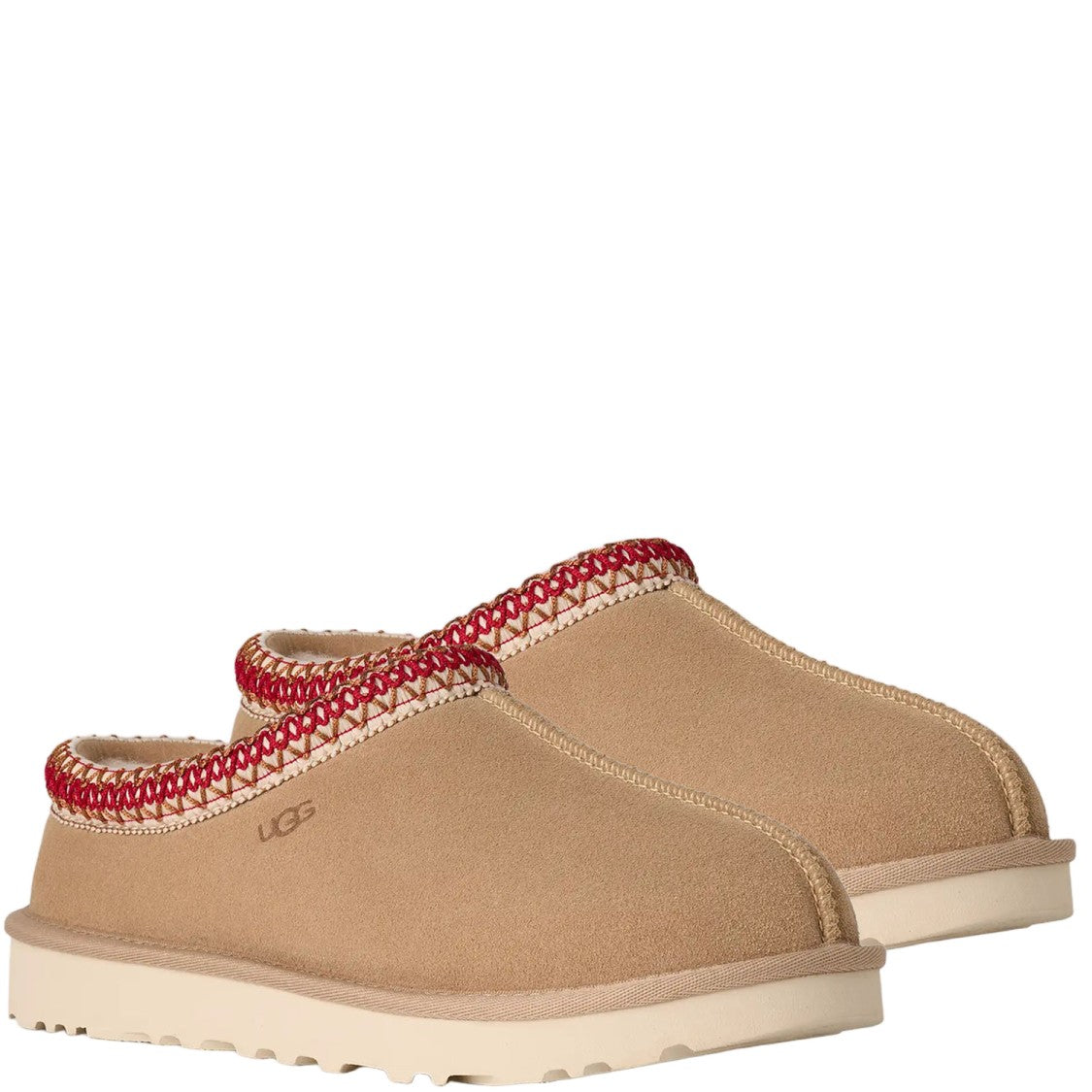 Ugg Beige/Red Suede Mules