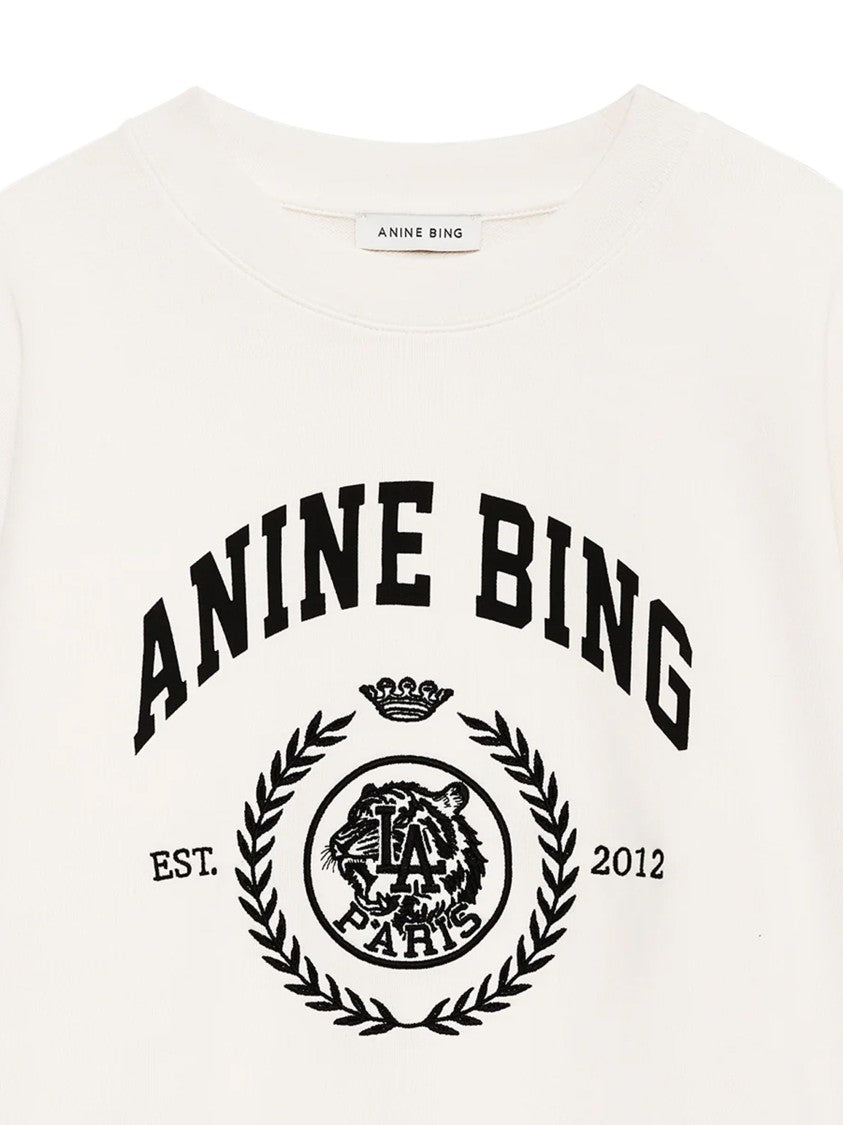 Anine Bing Collegiate Print Cotton Sweatshirt With Relaxed Fit