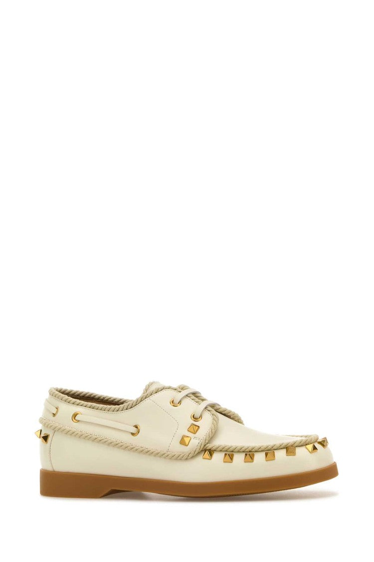 Valentino Garavani Ivory Leather Lace-Up Shoes