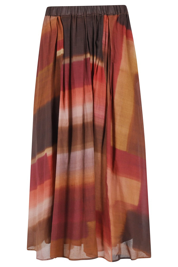 Kiltie Brown Jasmine Patterned Cotton Maxi Skirt