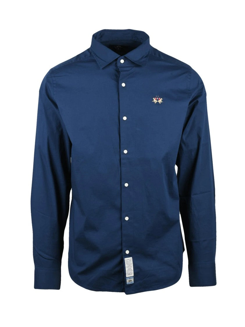 La Martina Multicolor Embroidered Stretch Shirt