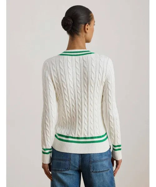 Lauren Ralph Lauren White Meren Linen Pullover Sweater