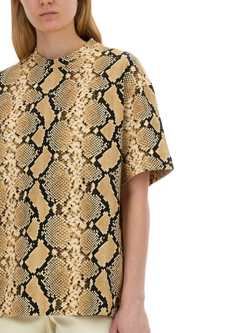 Jil Sander Relaxed Fit T-Shirt With Snake Skin Motif