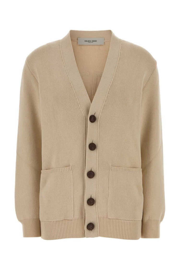 Golden Goose Beige Stretch Cotton Blend Danielle Cardigan