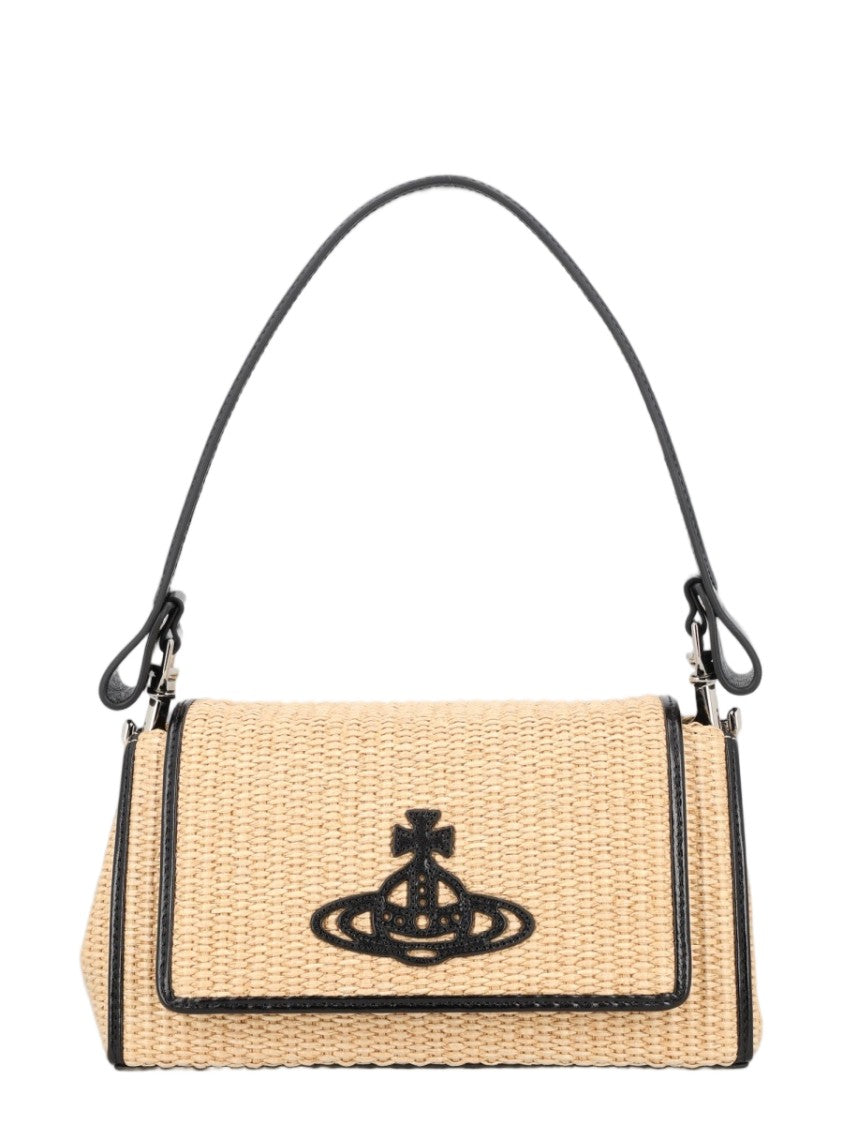 Vivienne Westwood Hazel Woven Beige Emblem Handbag