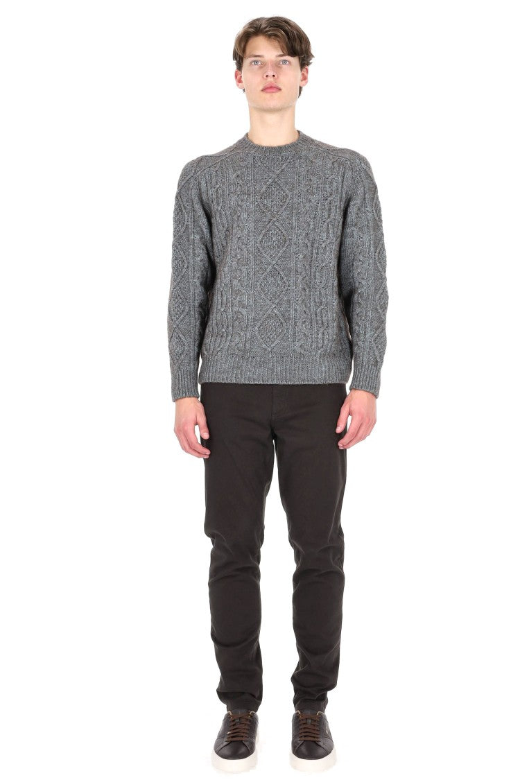 Herno Vanisee Cotton-Yak-Wool Cable Crewneck Sweater