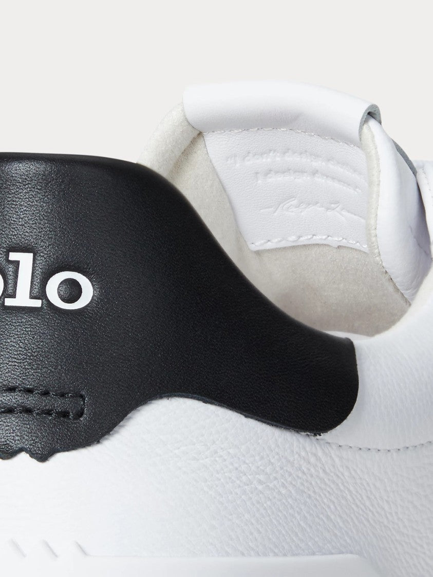Polo Ralph Lauren White Logo Leather Low-Top Sneakers