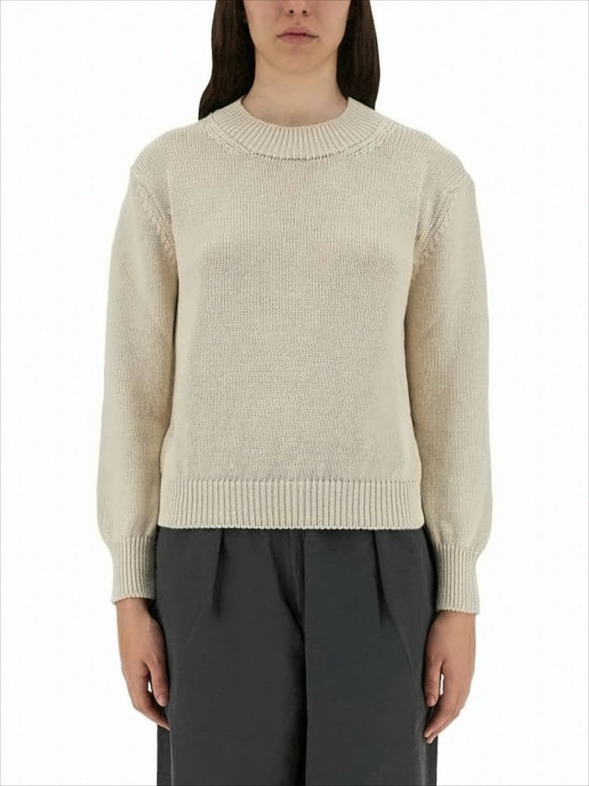Margaret Howell Textured Linen-Cotton Sweater With Round Neckline