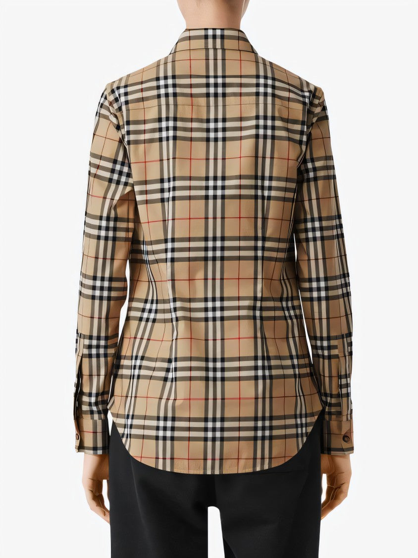 Burberry Tailored Plaid Shirt With Button-Down Front
