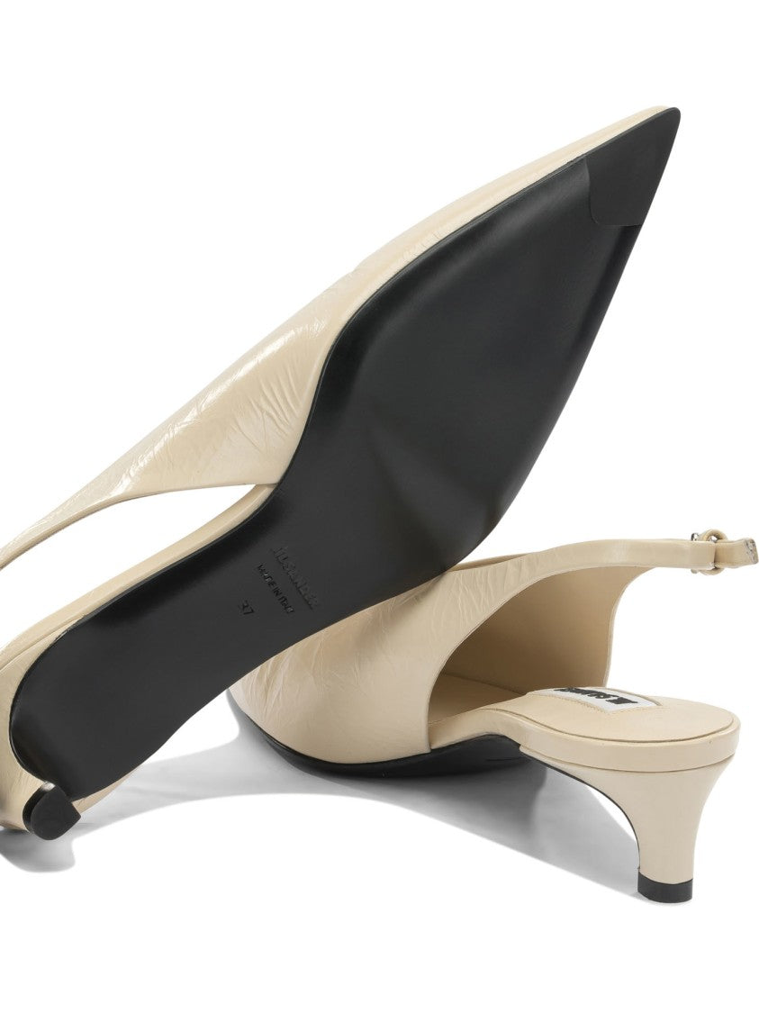Jil Sander Pointed Toe Leather Slingbacks