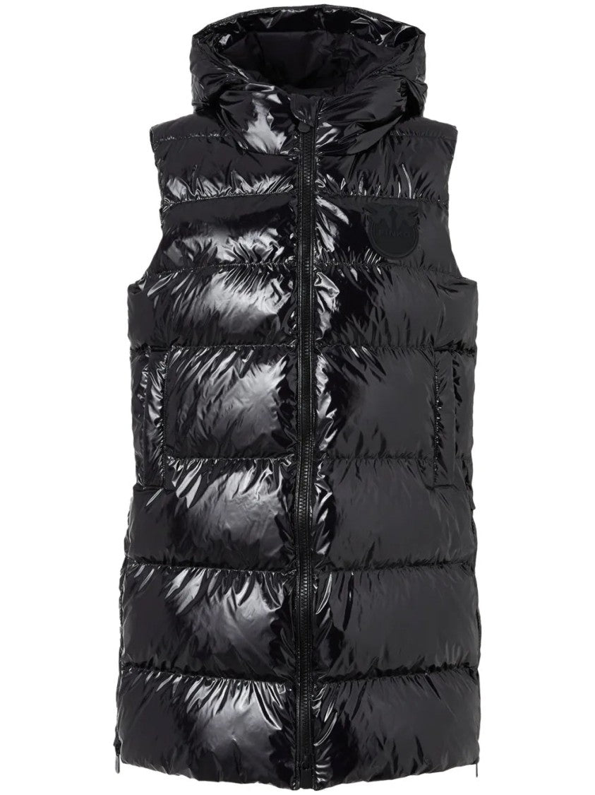 Pinko Puffy Vest With Zip Closure And Hood