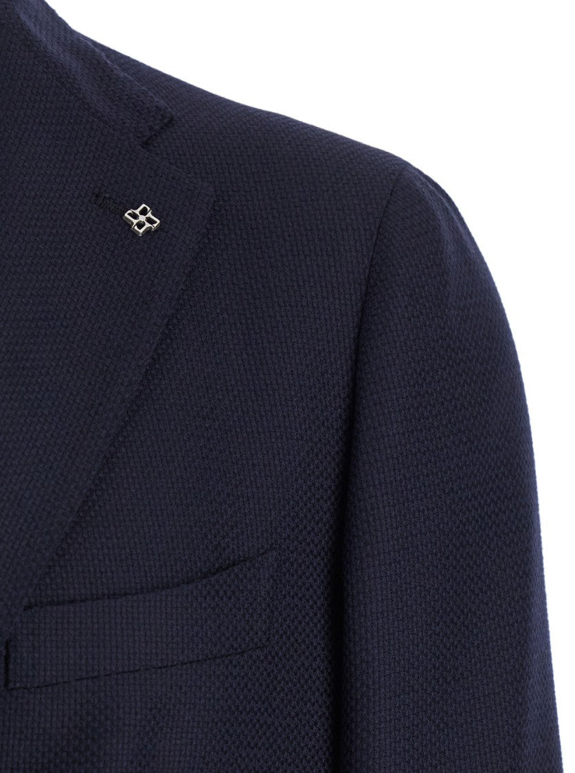 Tagliatore Blue Single-Breasted Jacket