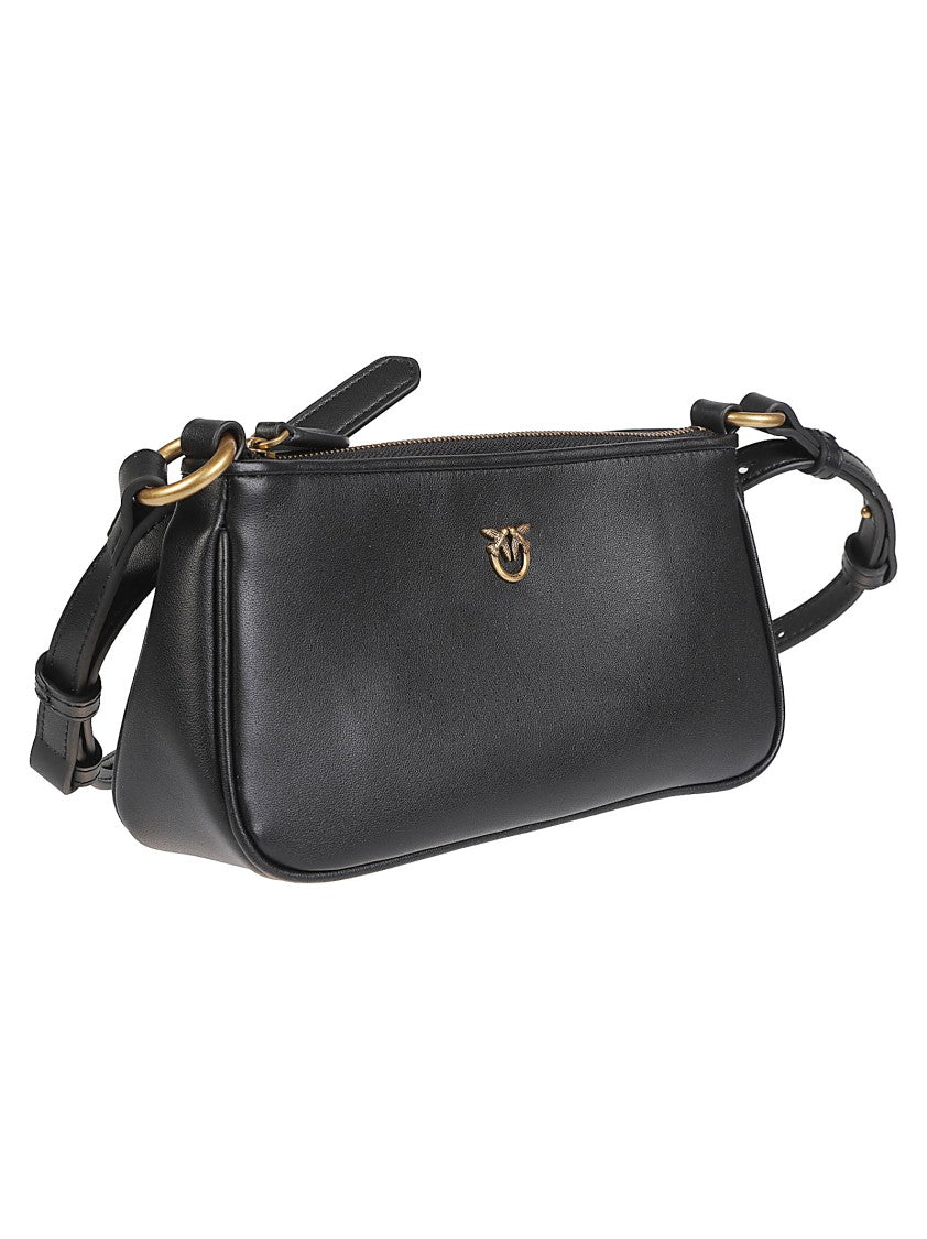 Pinko Half Moon Baguette Mini Leather Shoulder Bag