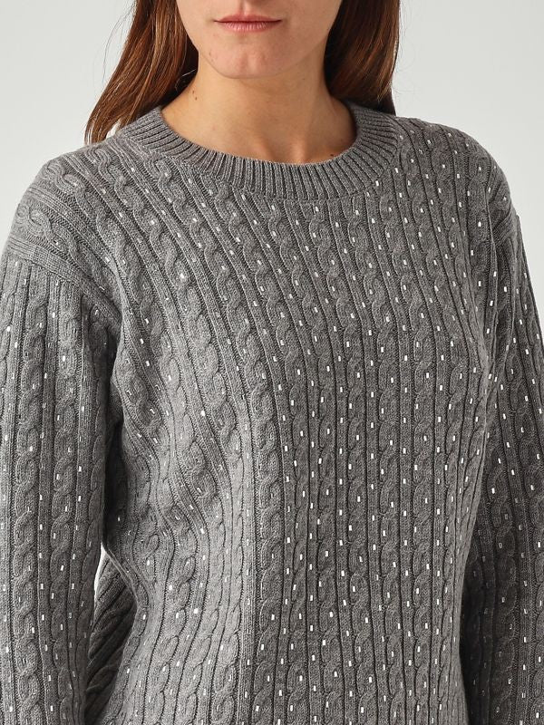 Max Mara Ussuri Cable Knit Sweater In Virgin Wool