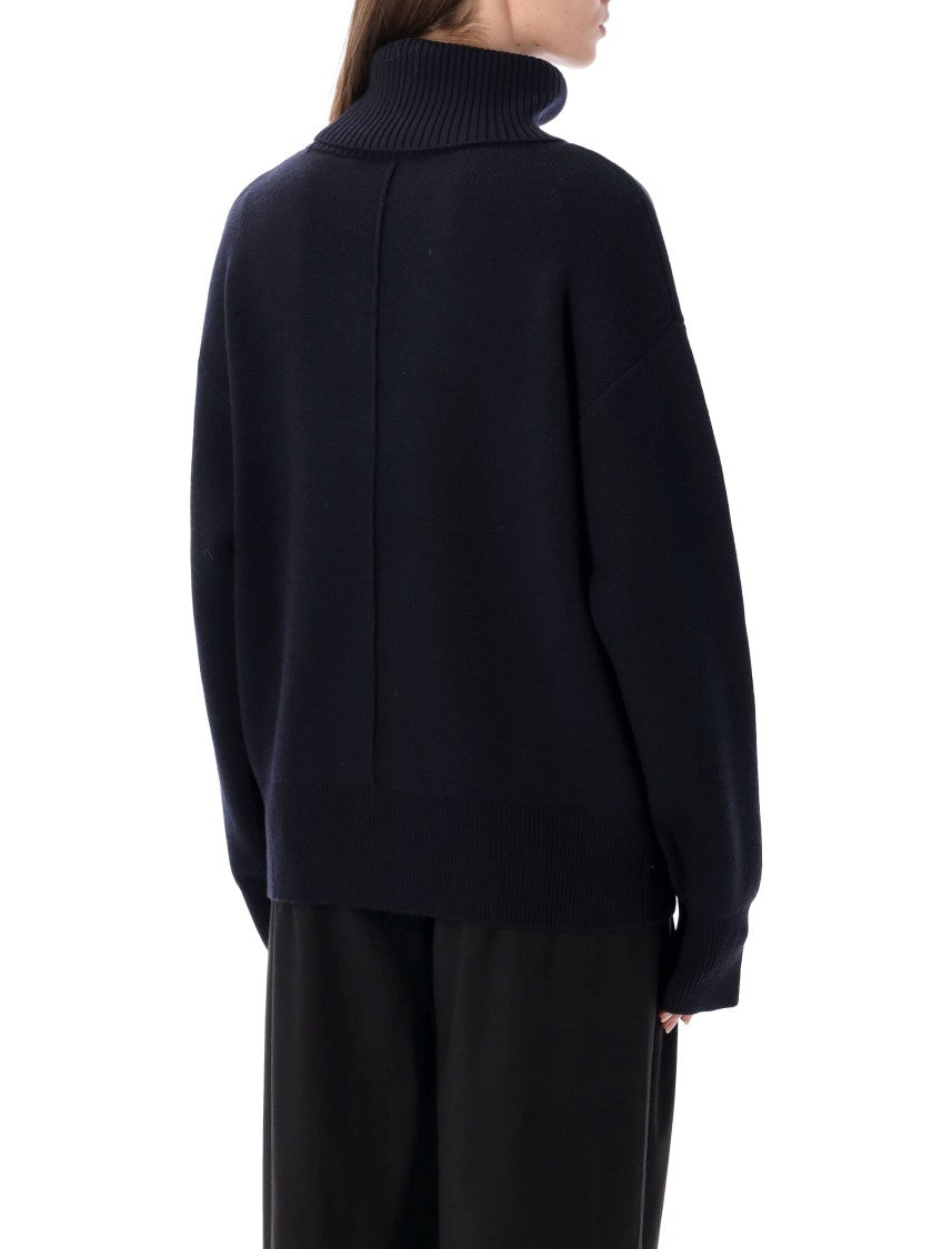 Rhea Thick Ribbed Relaxed-Fit Turtleneck Sweater