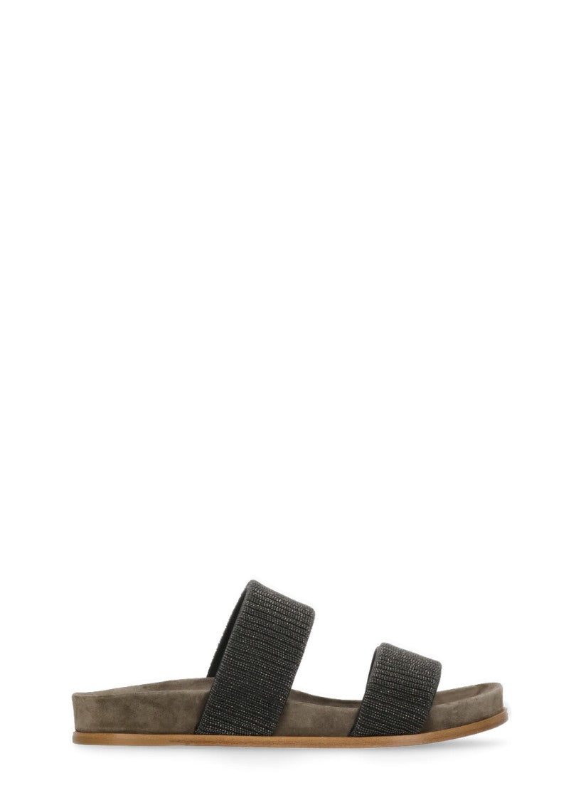 Brunello Cucinelli Slides With Precious Straps