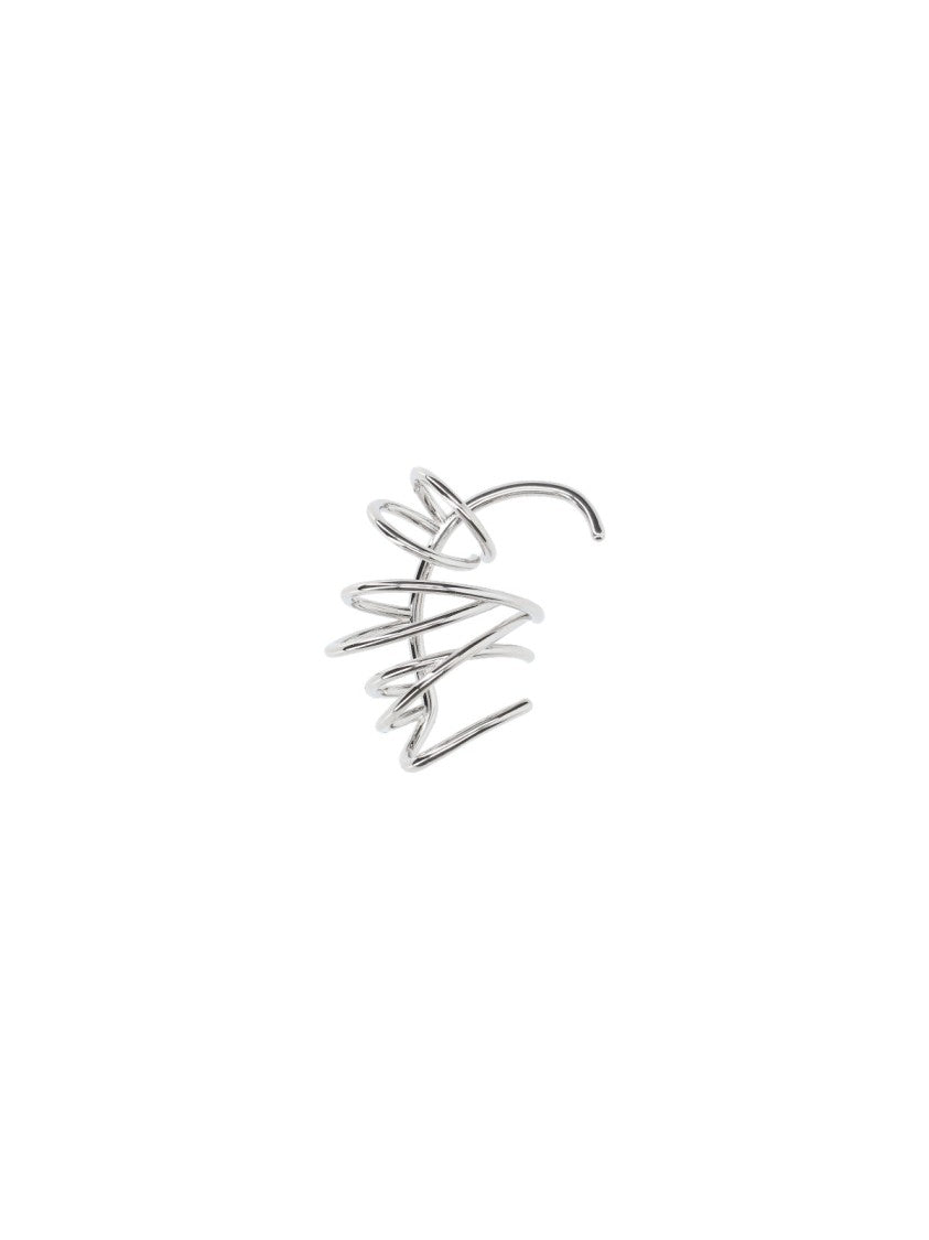 Panconesi "Orbit" Ear Cuff In Silver-Plated Brass, Spiral Design.