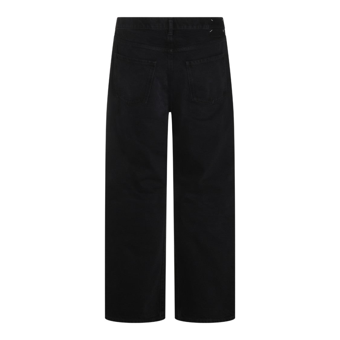 Maison Margiela High Belted Waist Wide-Leg Pants Denim - Anthracite