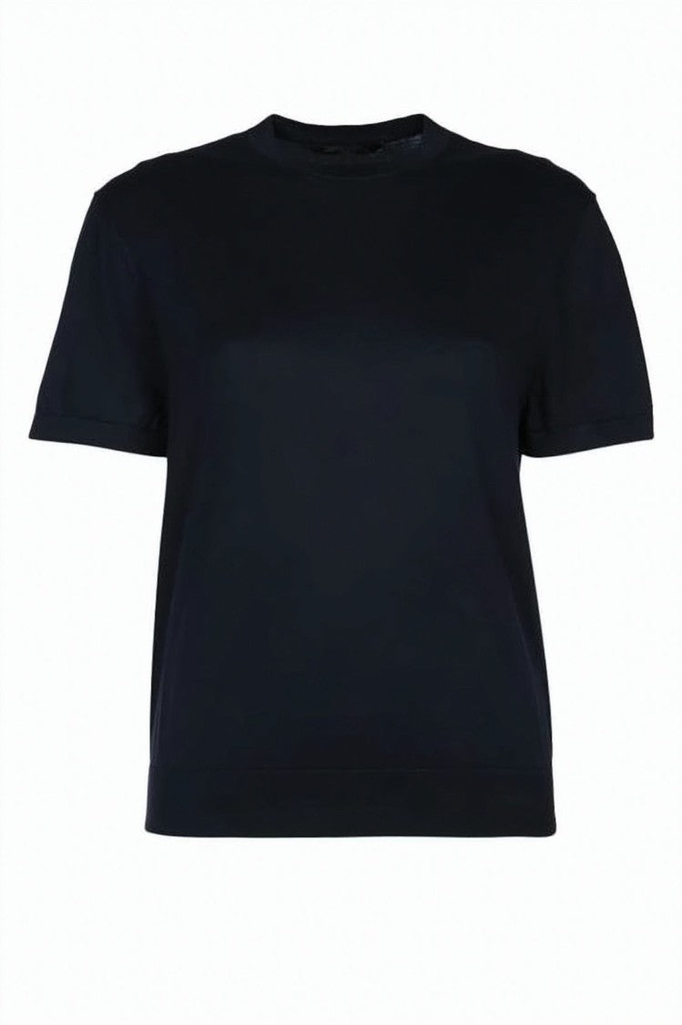 Loro Piana Short-Sleeved Crew Neck Sweater With Cropped Hem